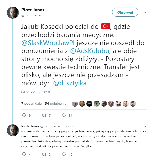 JAKUB KOSECKI ZMIENIA KLUB